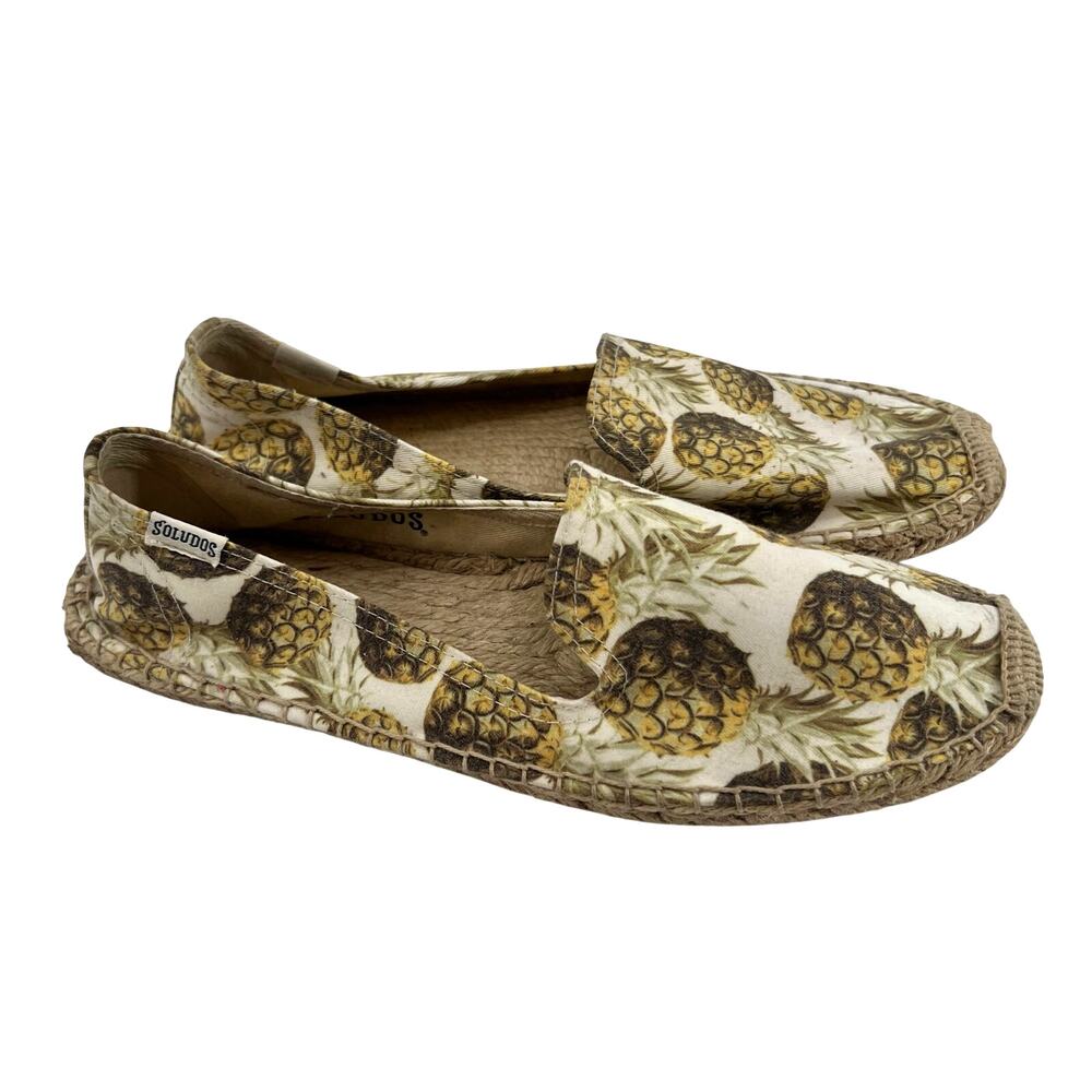 Soludos all over Pineapple Print Slip On Espadrilles Women novelty print size 9